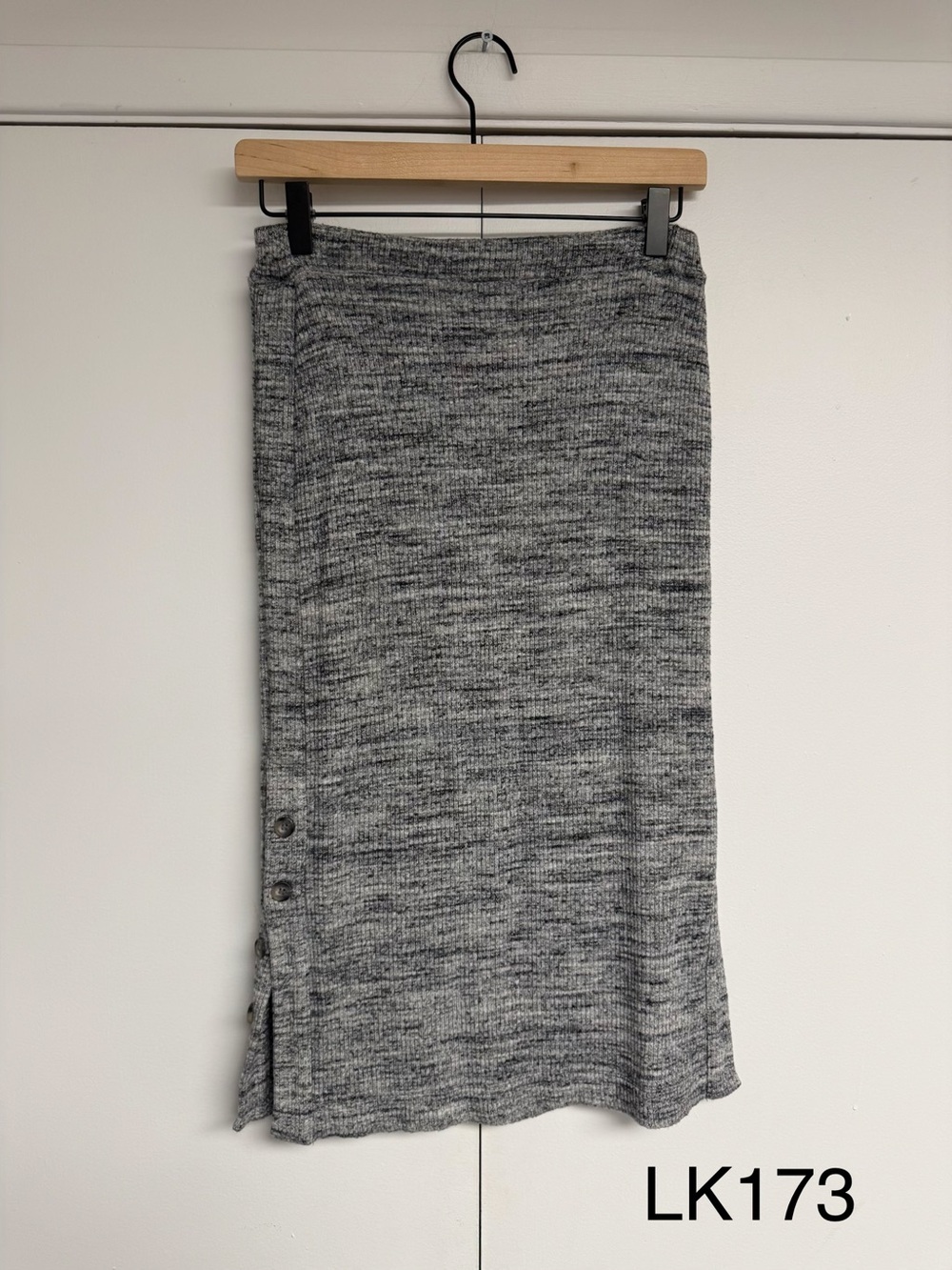 Maeve Anthropologie Heathered Column Knit Midi Skirt Gray XS